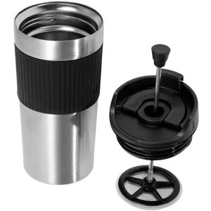 Portable coffee maker, french press, Insulated Mug with double Wall Stainless Steel, 16oz,. Tumbler, French press Mug, Portable coffee mug, Coffee maker, Coffee press