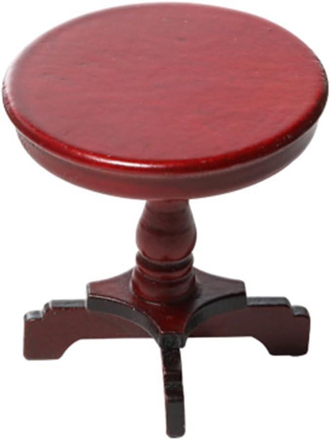 Amosfun Dollhouse Coffee Table Mini End Table Small Wooden Dollhouse Furniture Living Room Scene Decoration 2.04 x 1.96 x 1.96 Inches