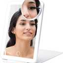 Desktop Folding Makeup Mirror LED Mirror with 10 Times Magnification