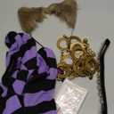 6 Pcs Halloween Costume Accessory Wolf Ears Necklace Choker Striped Sock Fake Teeth for Women Cosplay