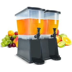 Hakka 6 Gallon Drink Dispenser, Commercial Juice Dispenser for Parties 22L Double Tank Beverage Dispenser with Spigot for Catering, Buffets, Restaurants