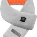 AnaAir Neck Heating Pad, Electric Heated Scarf with 5000mAh Power Bank, Cordless Neck Warmer for Pain Relief (Light Gray)