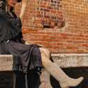 Cowboy Boots for Women 2025: Mid Calf Cowgirl Boots Western Embroidered Country High Heel Pointed Toe Booties