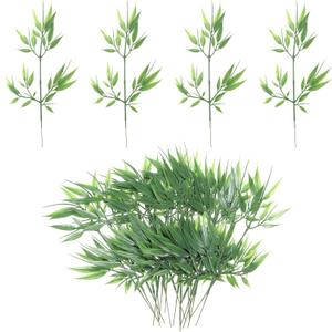 PATIKIL 13" Artificial Bamboo Leaves, 20Pcs Faux Bamboo Leaves Fake Greenery Leaf for Home Hotel Office Decoration, Green