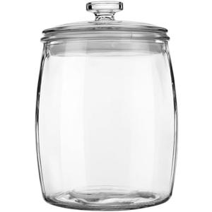 Folinstall Wide Mouth Apothecary Jar with Lid, 0.5 Gallon Glass Jar for Kitchen Storage and Laundry Room Organization, 72 oz Clear Glass Container for Cookie, Candy, Sugar, Flour, Nuts