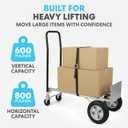 SIMPLI-Magic 2-in-1 Convertible Hand Truck & Dolly - 800 lb Capacity Heavy Duty Folding Platform Cart with Rubber Wheels for Moving Boxes, Furniture & Appliances