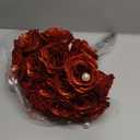Red Glitter Roses Bouquet, 24 Pcs Shiny Glitter Flowers Bouquet, Everlasting Artificial Roses Bouquet for Mothers Day, Birthday, Anniversary, Wedding, Engagement, Christmas