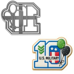 Mighty Gadget 10 Year Old Cookie Cutter with Balloons - 3.44x4" Number 10 Birthday Cookie Mold, Red