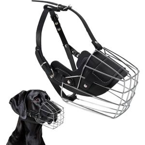 Extra Large Metal Basket Dog Muzzle for Great Dane, Cage Muzzle to Stop Barking & Prevent Biting for Large Dogs Rottweiler, Cane Corso, German Shepherd, Mastiff, Labrador