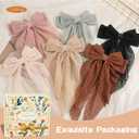 6 PCS Hair Bows for Women, Big Bow Hair Clips for Girls Thick Thin Hair, Silky Satin Hair Bow Clips Oversized, Large Cute Aesthetic Hair Accessories Holiday Gifts (Multi Color)