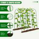 Amoskey Cucumber Trellis for Raised Beds, Cucumber Trellis for Climbing Plants Outdoor, with Garden Netting and Plant Clip, Metal Arch Garden Trellis Ideal for Cucumbers, Tomatoes, and Flowers