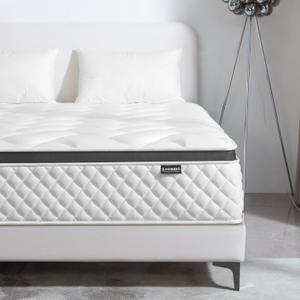 14 Inch King Mattress, Cooling-Gel Memory Foam and Pocket Spring Hybrid Mattresses, King Bed Mattress in a Box, CertiPUR-US Certified, Medium Firm
