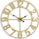 Sorbus Large Wall Clock for Living Room Decor - Wall Clock for Kitchen - 32 inch Big Wall Clock Decorative - Metal Wall Art - Analog Large Clock for Bedroom, Home, Kitchen, Office, Wall Decor (Gold)