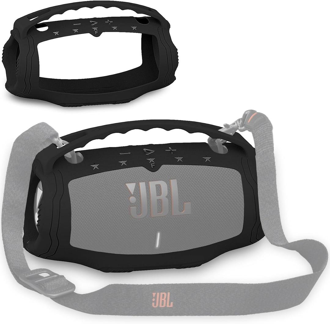 Silicone Cover Case for JBL Xtreme 4 Portable Bluetooth Speaker, Protective Skin Holder for JBL Xtreme 4 Portable Bluetooth Speaker Accessories (Only Case) (Black)