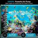 Aquarium Filter for 100-180 Gallons,3 in1 Adjustable Ultra-Quiet Fish Tank Filters,528GPH Powerful Pump Submersible Aquarium with Filtration Water Circulation, Air Supply