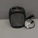 Amazon Basics Ceramic Space Heater, Portable Indoor Heating Solution, With Overheat and Tip-Over Protection, Thermostat, Non-Oscillating, 1500W, 7.52"D x 6.34"W x 9.45"H, Black