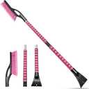 HEEYA 42.2 Inch Ice Scraper and Brush for Car, Snow Brush and Ice Scraper for Windshield Window, Car Snow Scraper with Foam Grip for SUV Truck Jeep Vehicle - Pink