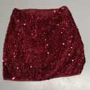 SOFIA'S CHOICE Women Sequin Mini Skirts High Waisted Sparkly Skirt Night Out Party Red, Small