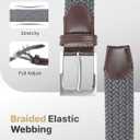 FAIRWIN Men's Golf Belt, Stretch Braided Elastic Woven Casual Jeans Belts 1 3/8" Nylon Web Work Belts for Men
