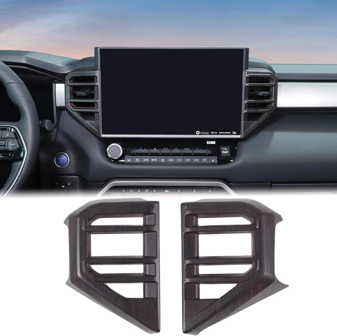 Car Center Console Side Air Outlet Cover Compatible with Toyota Tundra 2022+ Sequoia 2023+ Side Air Conditioning Panel Trim Cover Air Outlet Vent Frame Panel Protection Cover Decorative Accessories