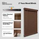 DEZ FURNISHINGS Cordless 2" Faux Wood Blind, 29" W x 48" H, Dark Oak