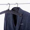 17 Inch 10 Pack Extra Large Anti Slip Satin Padded Hanger No Bumps for Coats, Sweaters,Bridal Wedding Dress Pack of 10 (Black, 10)