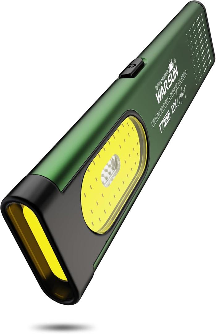 WARSUN Compact Multi-Mode Pocket LED Flashlight - 675LM, USB-C Rechargeable, IPX4, Dual Material, Red/Blue Strobe, for Everyday Carry & Travel