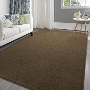 Pettop 6x9 ft Light Brown Area Rugs for Bedroom Living Room, Washable Memory Foam Indoor Carpet, Modern Aesthetic Minimalist Non Slip Soft Comfy Carpet for Boys Girls Dorm Home Decor
