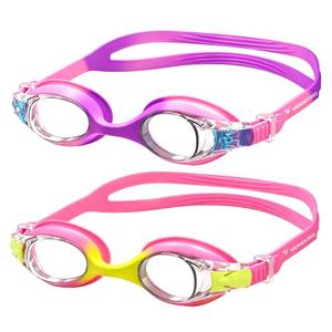 Wenwasno kids swimming goggles 4 pack waterproof anti-fog UV-protective high-definition kids swim goggles