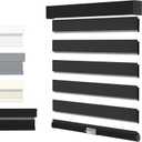 MYshade Cordless Zebra Blinds for Windows with Free-Stop(Black,24" W x 72" H) Dual Layer Shades for Day & Night Privacy and Light Filtering, Perfect for Home & Bedroom, Easy to Install