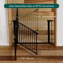 Babelio Baby Gate for Doorways and Stairs, 36-41" Pet Gate with Wide Walk Thru Door and Lock Indicator, No Drill Pressure Mounted Safety Gate with Double Lock and Self-Closing, Black