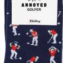 3 x Annoyed Golf Socks for Men,Christmas Stocking Stuffers Gift for Dad Husband, Funny Golf Accessories Gifts for Men (Blue)