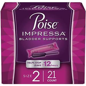 Poise Impressa Incontinence Bladder Support for Women, Bladder Control, Size 2, 21 Count (Packaging May Vary)