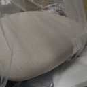 COLAMY Wooden Dining Chairs Set of 4, Modern Fabric Upholstered Kitchen Side Chairs, Farmhouse Dining Room Chair with Foot Pegs, Beige