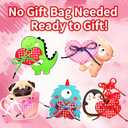 Valentines Day Gifts for Kids-24 Sets Valentines Day Crafts for Kids Lacing Cards,Sewing Pattern Cards in 6 Love Animals with 72 Colorful Laces,Exchange Valentine's Day Cards for Kids