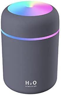 Portable Colorful Mini Humidifier - Essential Oil Diffuser H2O -Portable 300 ml USB Air for Bedroom, Car, Office, Desktop with Light & 2 Mist Modes (Black) 4.69*3.07*3.07inch