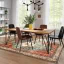 Lahome Boho Tribal 8x10 Area Rugs for Living Room, 8 x 10 Washable Rug for Bedroom Aesthetic, Large Oriental Vintage Soft Dining Room Carpet for Under Table Playroom (Rust/Dull Teal,8x10ft)