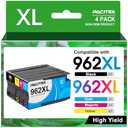 962 XL 962XL Ink Cartridges Combo Pack Replacement for Hp 962XL Ink Cartridges for HP OfficeJet Pro 9010 9012 9014 9015 9016 9018 9020 9025 Printers (BK/C/M/Y, 4 Pack)