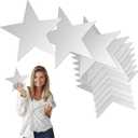 20 Pcs Silver Paper Stars, 11 Inches Double Printed Foil Star Confetti for Wedding, Party Decorations (Silver, 20)