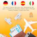 2 x 2 Pack  7 in 1 European Travel Plug Adapter, Travel Essentials, International Travel Adapter with 4 Outlets 3 USB Ports(2 USB C), US to Europe Plug Adapter to Most Europe Spain Italy France