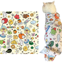Self-Adhesive Cloth Cat Grooming Wrap for Nail Clipping and Portable Travel Cosmetic Bag for Small Dogs or Cats