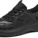 Non Slip Work Shoes Women Food Service-Lightweight and Comfortable Suitable for Restaurants and Crew Work (7.5, Black)