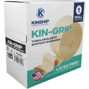 KinGrip Tubular Elastic Support Bandages by Kinship Comfort Brands Tubular Bandage Protects Fragile Skin Latex-Free Wound Care for Edema and Lymphedema Support | Made in USA | Size B 2.5x10 MTR