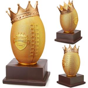 Quelay Tall Football Champion King Trophy for Football Sports Trophy Participation Winner Gift Goalpost Award (12 Inch, Gold)