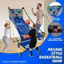 Arcade Basketball Game,Foldable Indoor Dual Basketball LED Scoring System with Sound Effects,Game Modes for Home, Rec Room.Fun for All Players, Large