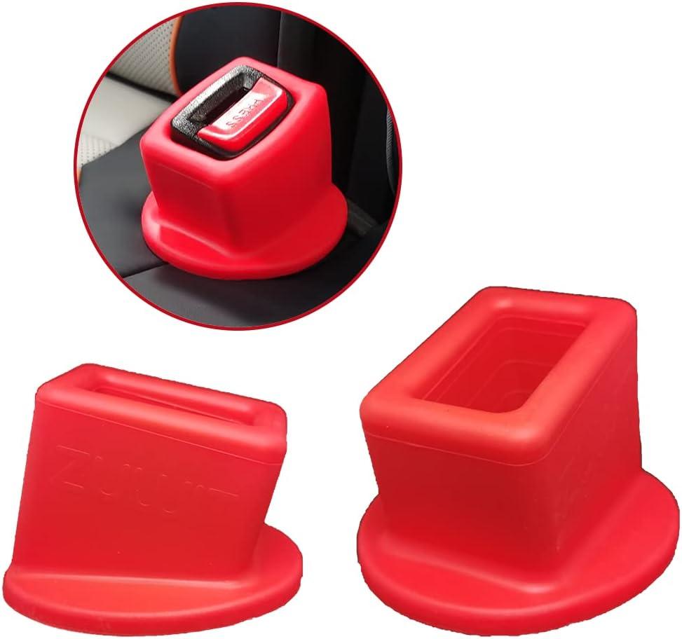 Seat Belt Buckle Holder Easy Access to The Buckles of Rear Seats - Plug The Seat Belt in with Only One Hand Friendly to Kids, and Passengers with Special Needs (Red x2)