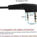 Retevis Overhead Walkie Talkie Headset with Boom Mic, for RT22 RT21 H-777 RT68 RT86, Compatible with Pxton, Baofeng BF-888S/BF-T26, Kenwood Walkie-talkies, 2 Pin Two Way Radio Earpiece(1 Pack)
