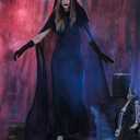SKEFOLI Halloween Costume Women's Ghost Costume Black Ghost Bride Sexy Scary Queen Costume Halloween Cape Women Vampire