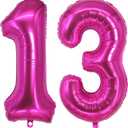 13 Balloon Number Hot Pink 13 Foil Mylar Jumbo Giant Big Large 31 Balloons Number Sweet 13th 31st Birthday Party Anniversary Decorations Supplies for Girl Women Balloon 40 Inch (D2hotpink13)
