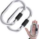 Oak-Sports Steel Carabiner Clips, Climbing Carabiner (25kn=5600lbs), Heavy Duty Carabiner Clip, Multipurpose for Rigging, Ropes, Hammocks, Each Weighs 0.36LB (2 Pack)